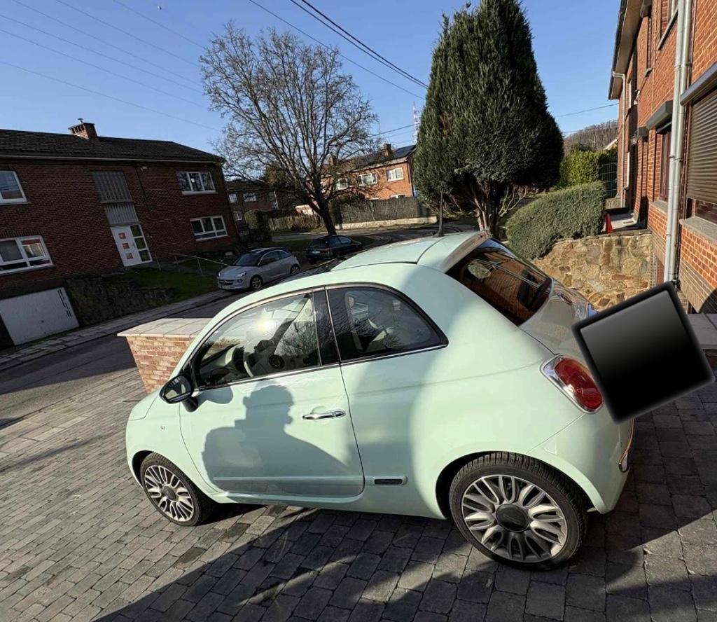 Fiat 500, Auto's, Voorwielaandrijving, Stof, Beige, Blauw