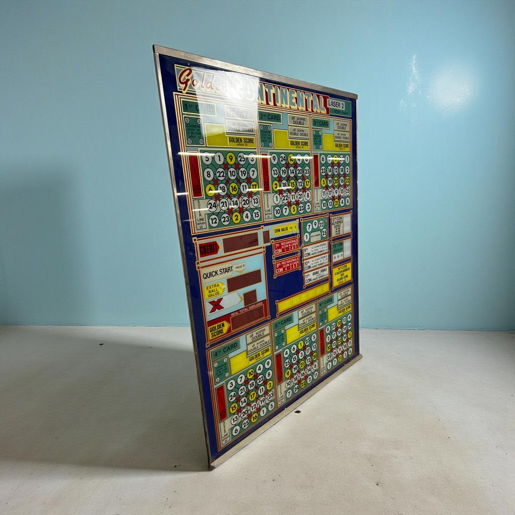 Vintage glazen plaat / glasplaat bingo GOLDEN CONTINENTAL, Ophalen of Verzenden