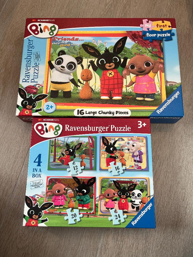 5 puzzels van Bing, Ophalen, 10 tot 50 stukjes, Zo goed als nieuw, 2 tot 4 jaar