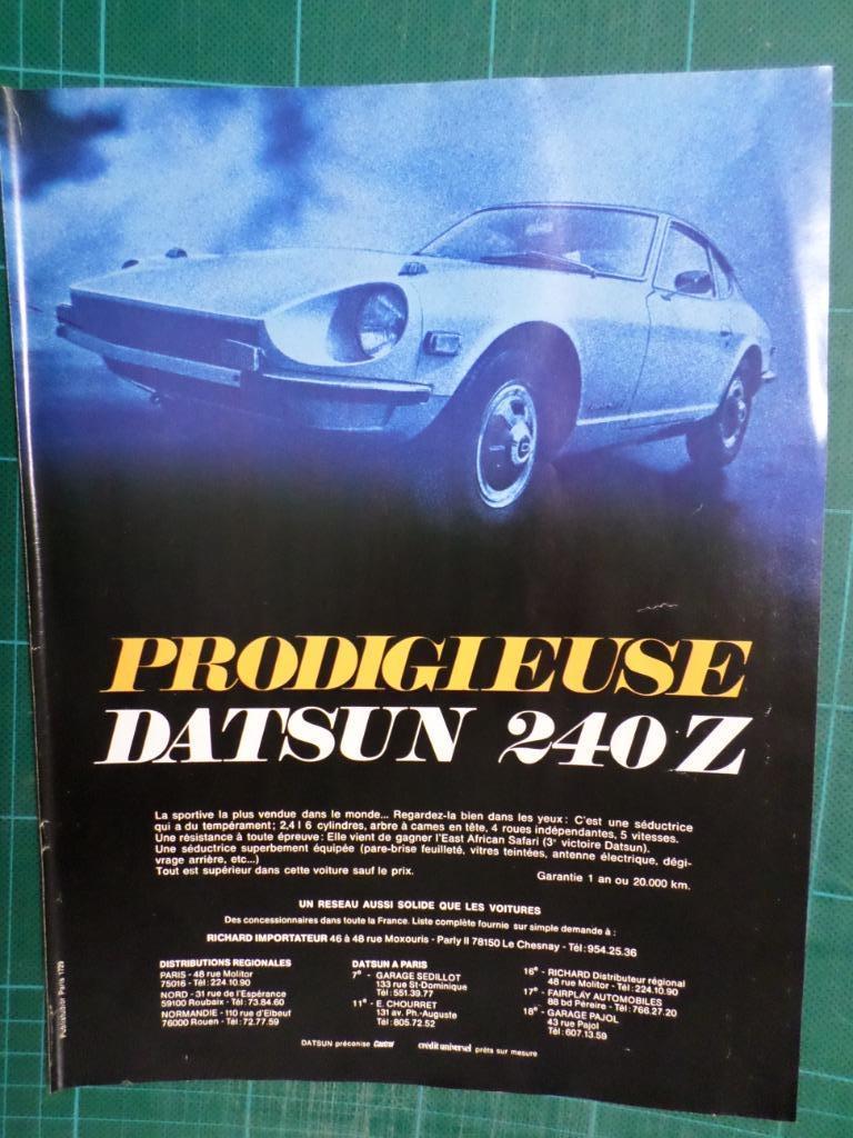 Datsun 240 Z - publicité papier - 1973, Verzamelen, Ophalen of Verzenden, Zo goed als nieuw, Overige typen