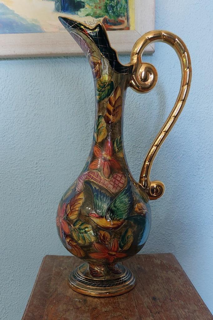 Bequet Quaregnon amforakruik met vogelmotief 40 cm, Ophalen