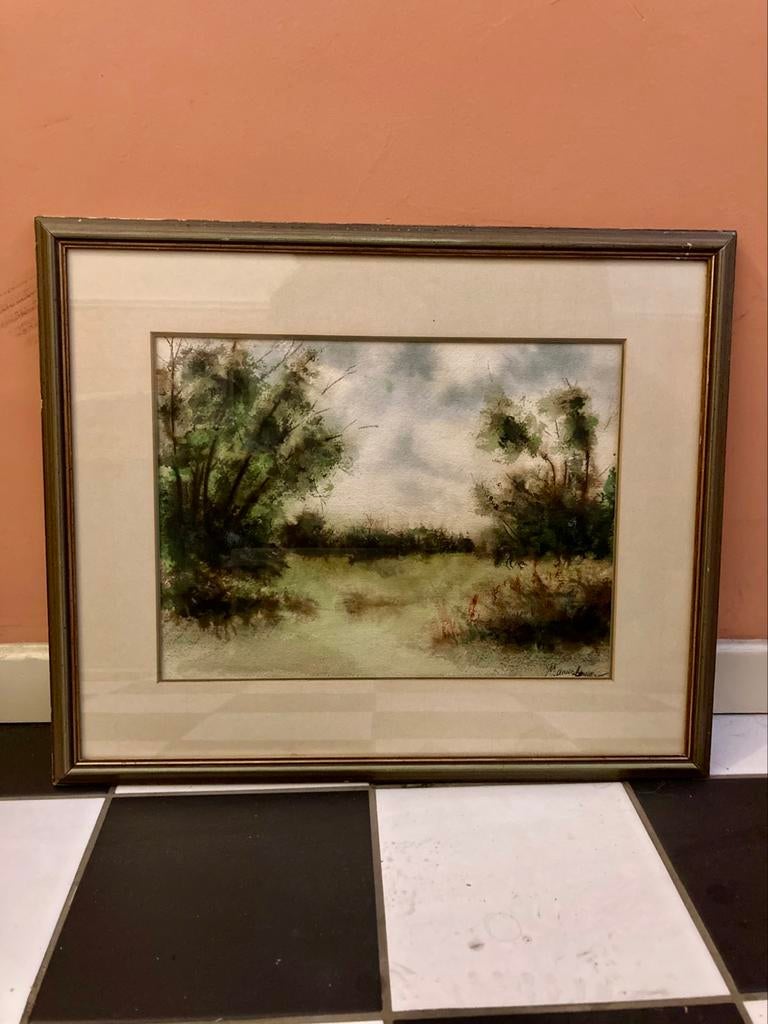 Peinture rustique, aquarelle, nature, paysage, Enlèvement