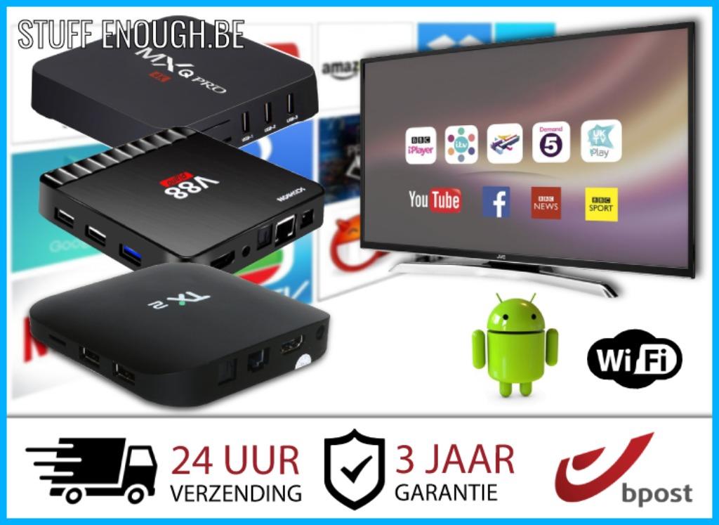 TV Box Android Netflix Kodi Stremio 8K - Gratis Films en TV, Verzenden, Nieuw