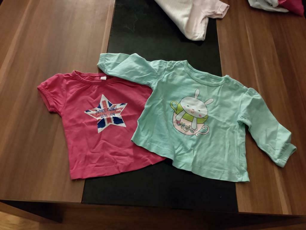 Lot de 2 t-shirt bébé taille 56, Ophalen, Zo goed als nieuw, Meisje, Shirtje of Longsleeve