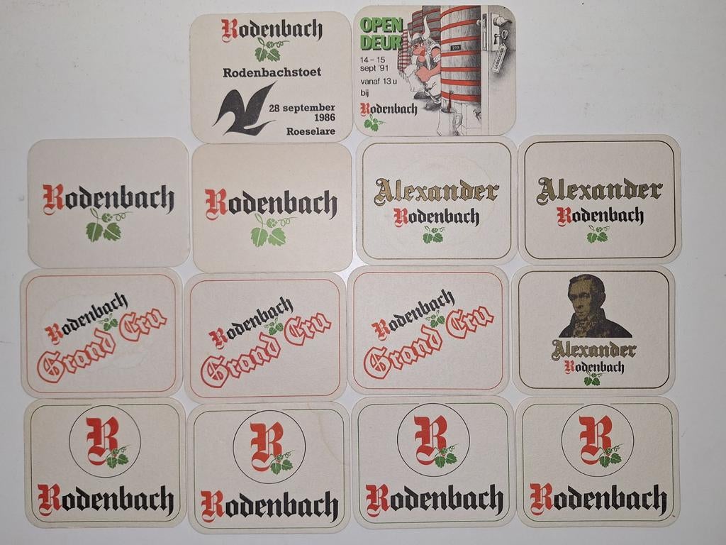 14 verschillende bierviltjes brouwerij Rodenbach Roeselare, Ophalen of Verzenden