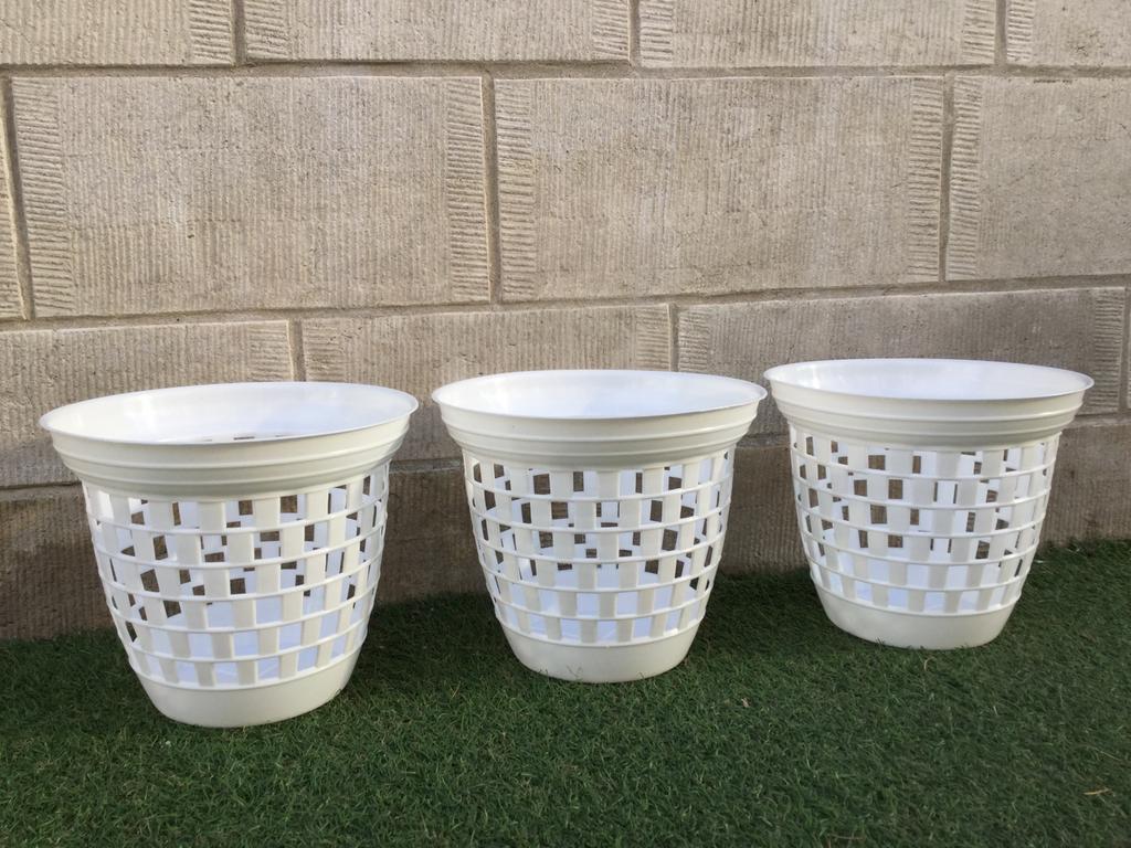 3 vintage bloempotten, Ophalen, Niet gekend, Rond, Nieuw