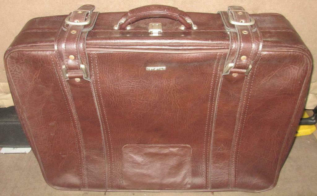 valies in bruin leder, Enlèvement, Utilisé, Brun
