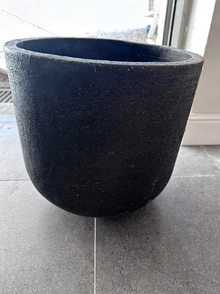 Bloem - planten pot grijs, Tuin en Terras, Bloempotten, Ophalen, Gebruikt, Aardewerk
