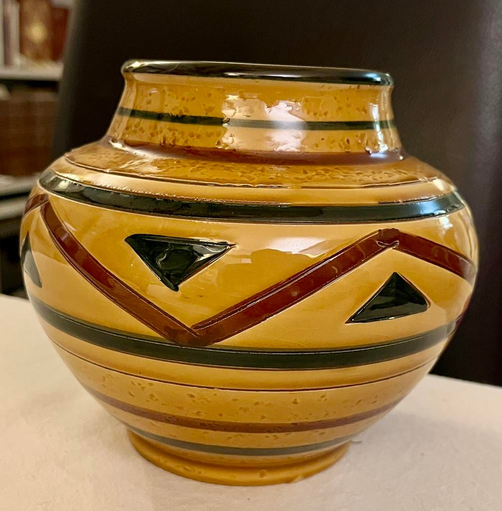 Magnifique vase - poterie - style artisanat Maroc ou Pérou, Antiquités & Art, Enlèvement ou Envoi