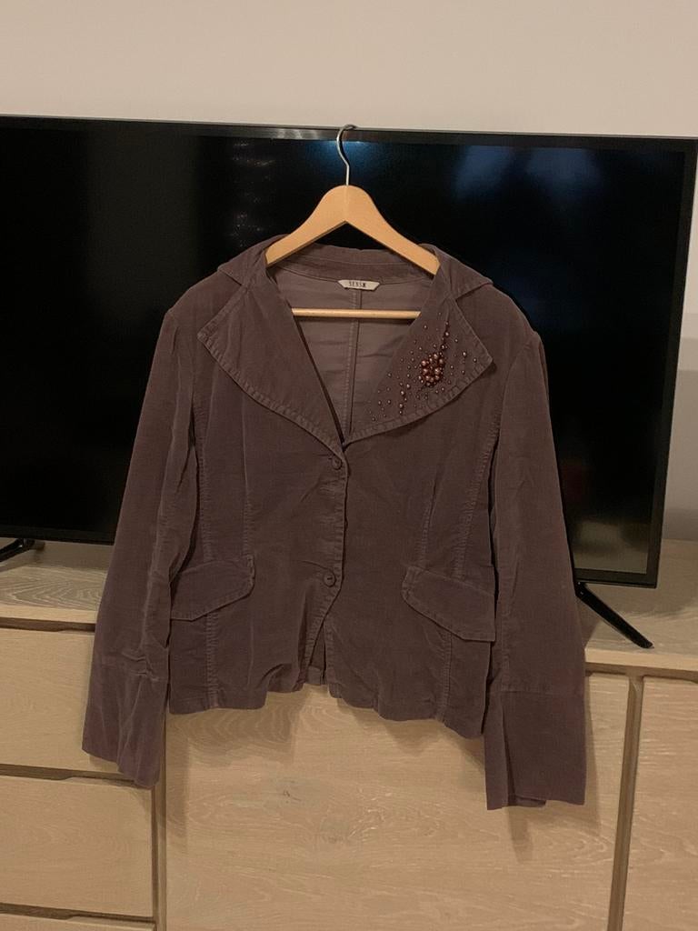 Feestelijke blazer, senso, suède paars, 42, Ophalen, Zo goed als nieuw