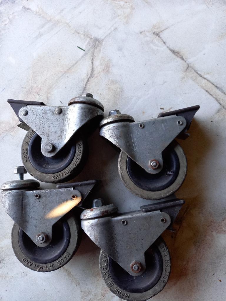 zwenkewielen  met remmen, Doe-het-zelf en Bouw, Zwenkwielen, Ophalen of Verzenden, Gebruikt