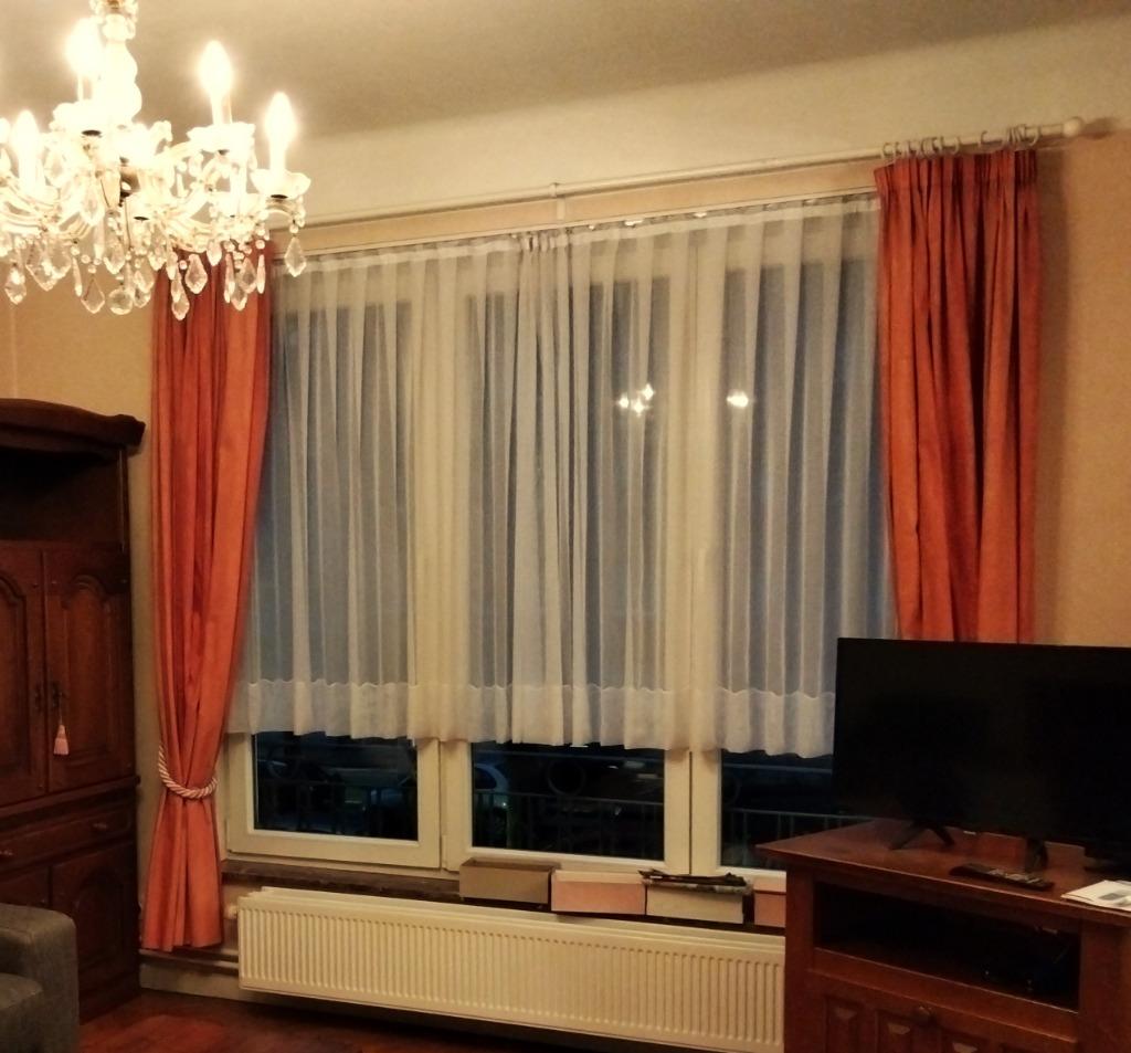 2 paar gemaakte en gevoerde gordijnen, Huis en Inrichting, Ophalen of Verzenden, Gebruikt