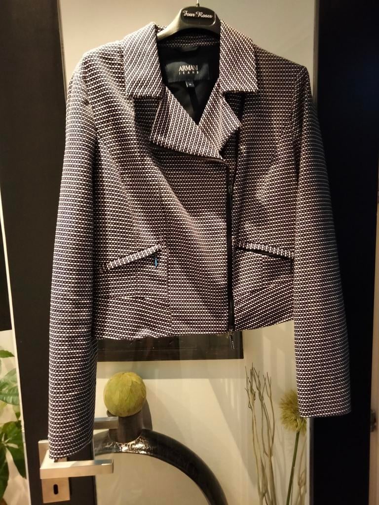 Armani damesvestje.Italiaanse 46.blauw/wit., Envoi, Bleu