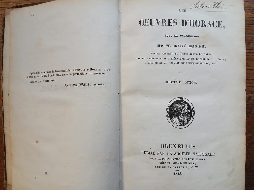 Horace - Oeuvres, Enlèvement ou Envoi, Horace, 14e siècle ou avant, Utilisé