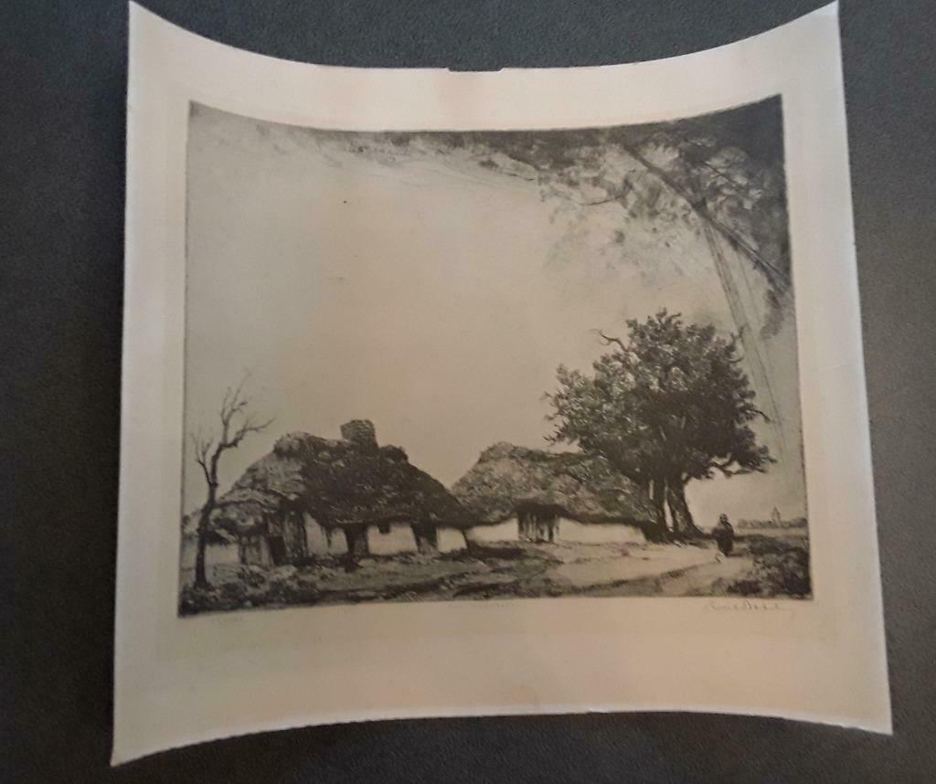 Ets oud achterbos door Dirk Baksteen, Antiek en Kunst, Kunst | Etsen en Gravures, Ophalen of Verzenden