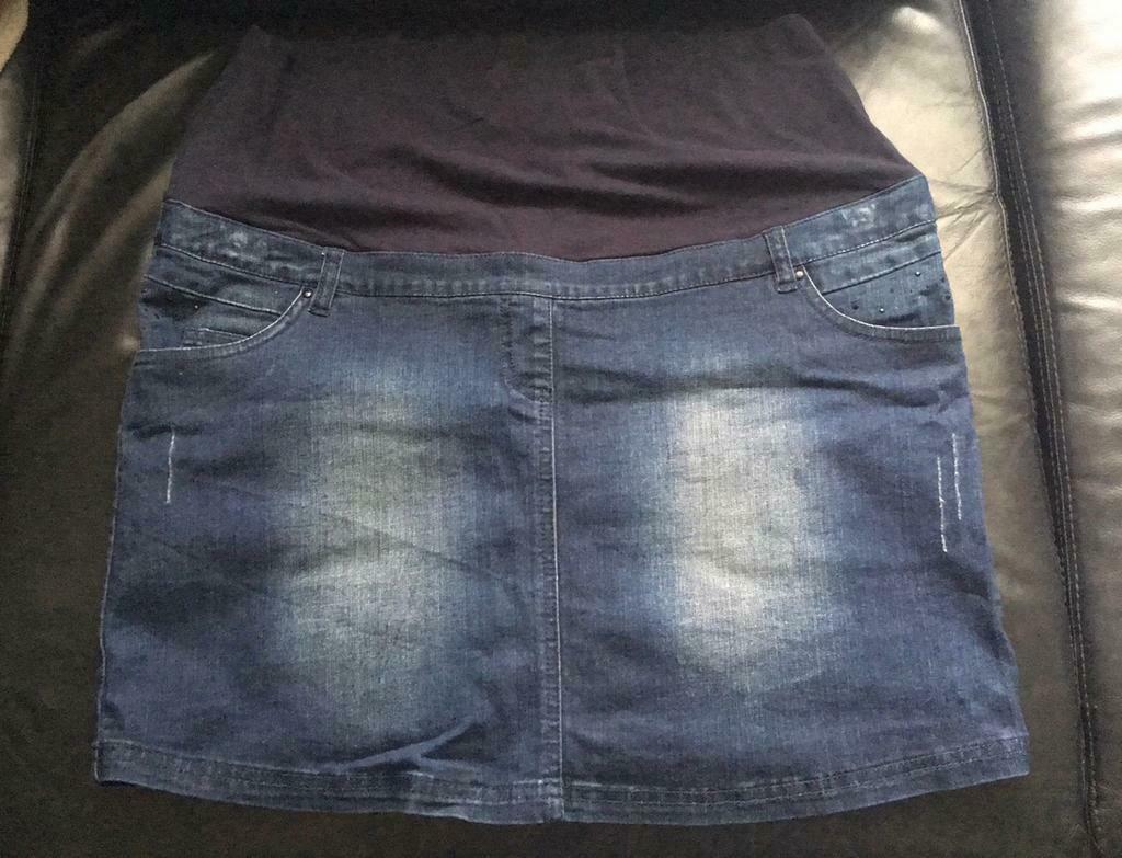 Jupe en jeans grossesse (Prémaman T42), Comme neuf
