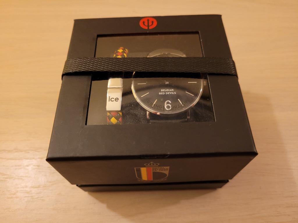 Nieuwe Ice-Watch ICE RED DEVILS UNDER THE ONE, Leer, Staal, Polshorloge, Nieuw