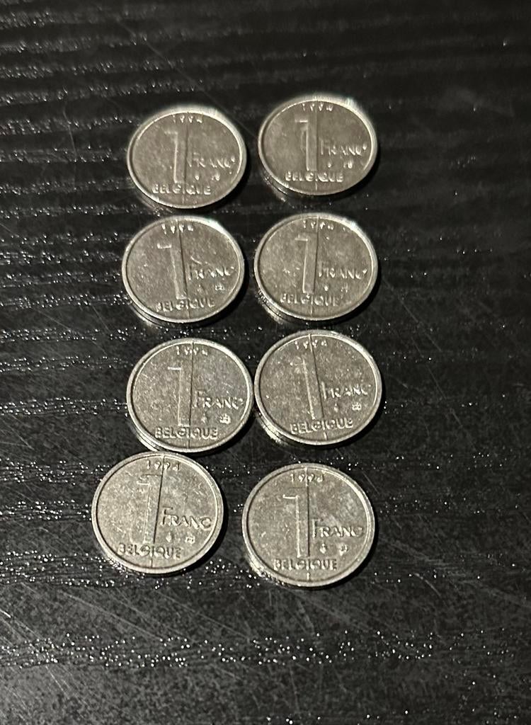 1 Belgische Franc muntjes, Postzegels en Munten, Ophalen, Metaal, Setje