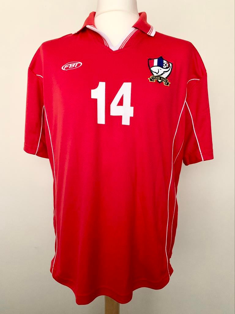 Maillot football Thailand 2000s #14 Chaikamdee Sarayoot rare, Sports & Fitness, Football, Utilisé, Maillot, Taille XL