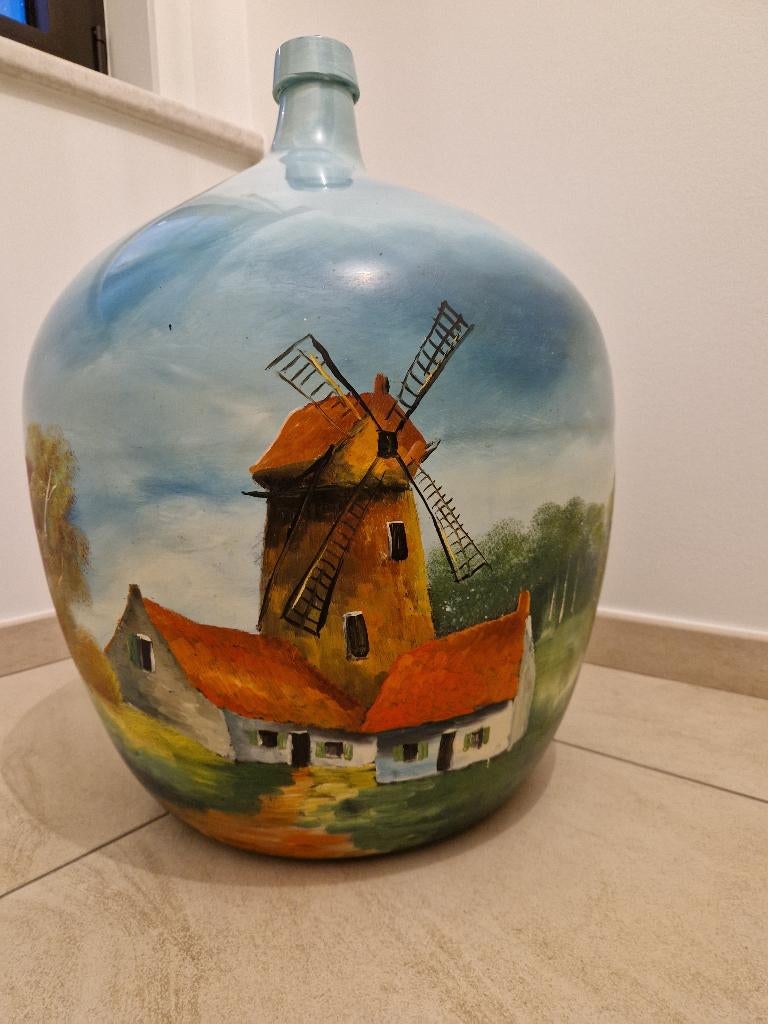 Grote beschilderde glazen kruik, Ophalen