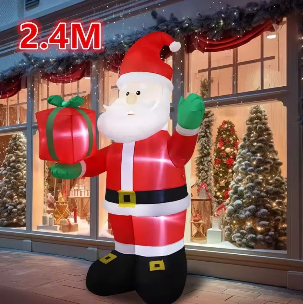Kerstman opblaas 2.4 m hoog binnen/buiten led ., Diversen, Kerst, Ophalen of Verzenden, Zo goed als nieuw