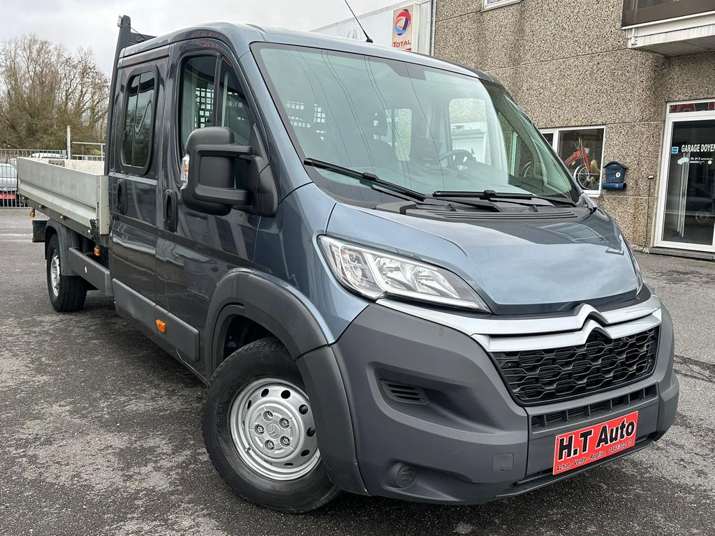 Citroen Jumper 2.0 BlueHDi L4/Plateau Ridelle/7 Places, Argent ou Gris, Entreprise, 7 places, Boîte manuelle