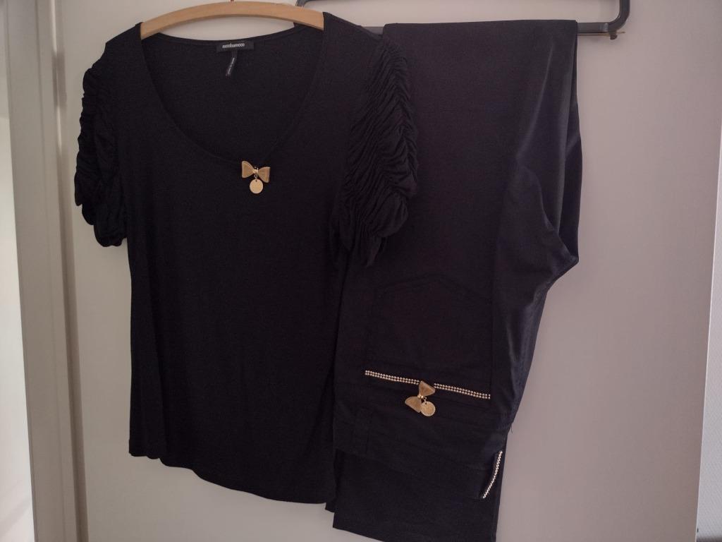 T-shirt it. 44- EU38 + broek Roccobarocco EU 38/40 NIEUW, Kleding | Dames, Zwart, Nieuw, Ophalen of Verzenden, Lang