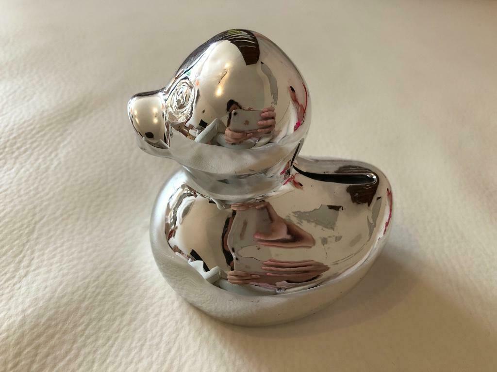 Tirelire design canard chromé :, Ophalen of Verzenden, Zo goed als nieuw