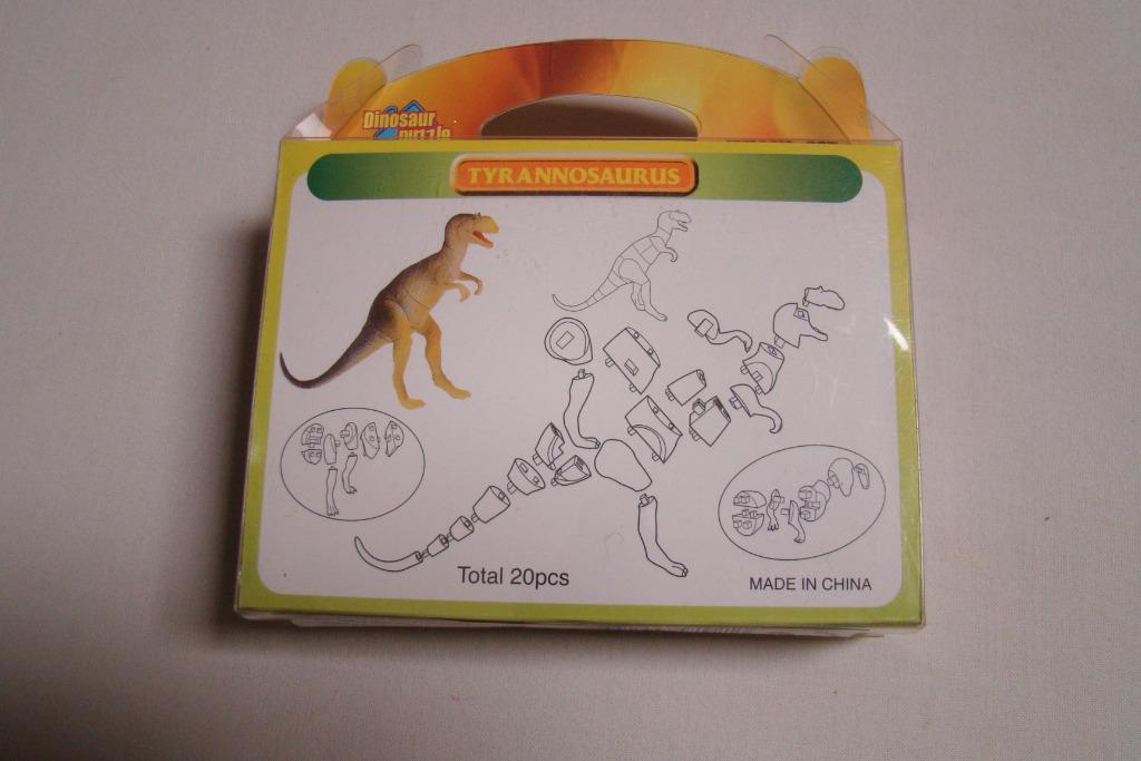dino tyrannosaurus - 3D puzzel 20st - 12x8cm dinosaurus, Enlèvement, 10 à 50 pièces, Comme neuf