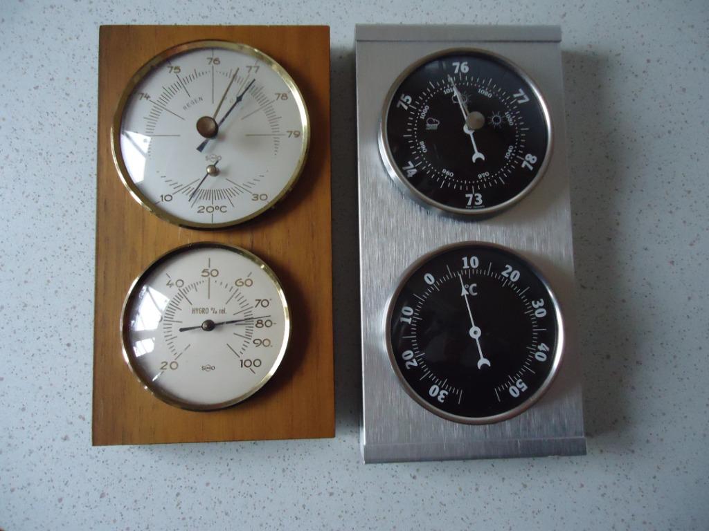 Vintage 2 stuks "Barometer / Hygrometer"  in Prima staat !, Audio, Tv en Foto, Weerstations en Barometers, Ophalen of Verzenden