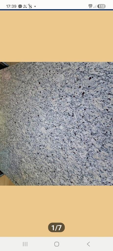 Tafelblad in graniet, Ophalen, Gebruikt, 100 tot 150 cm, 50 tot 100 cm