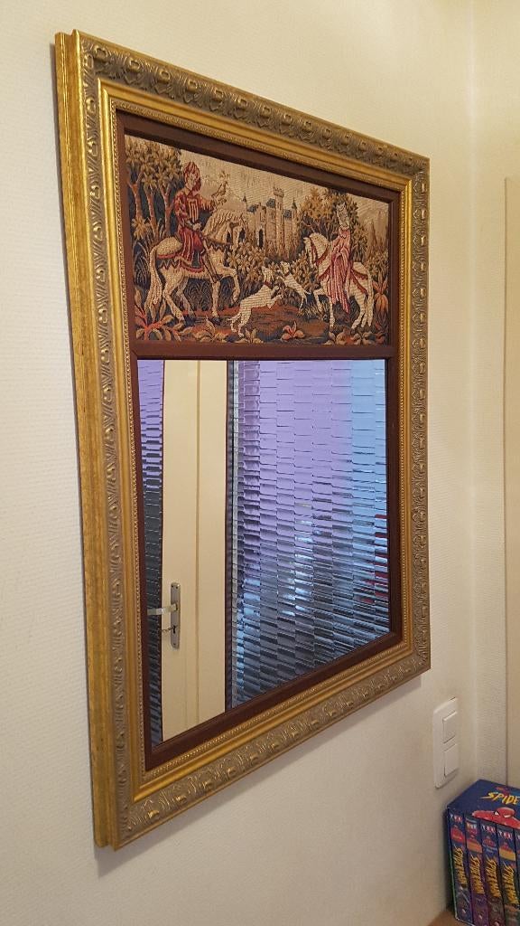 Miroir tapisserie comme neuve ! A SAISIR !, Moins de 100 cm, Enlèvement, 50 à 75 cm, Carré