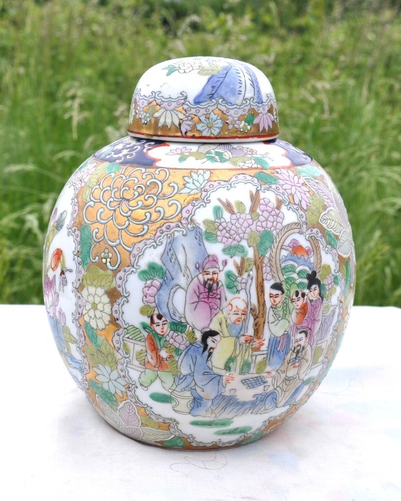 potiche forme boule porcelaine asiatique, Enlèvement ou Envoi