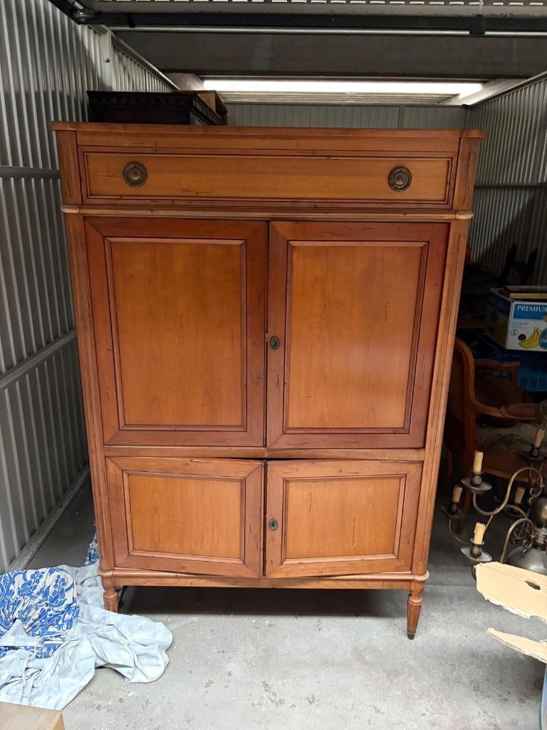 Kast in massief kerselaar ( Van Treek), Huis en Inrichting, Kasten |Televisiemeubels, Ophalen, 50 tot 100 cm, Kersenhout, 150 tot 200 cm