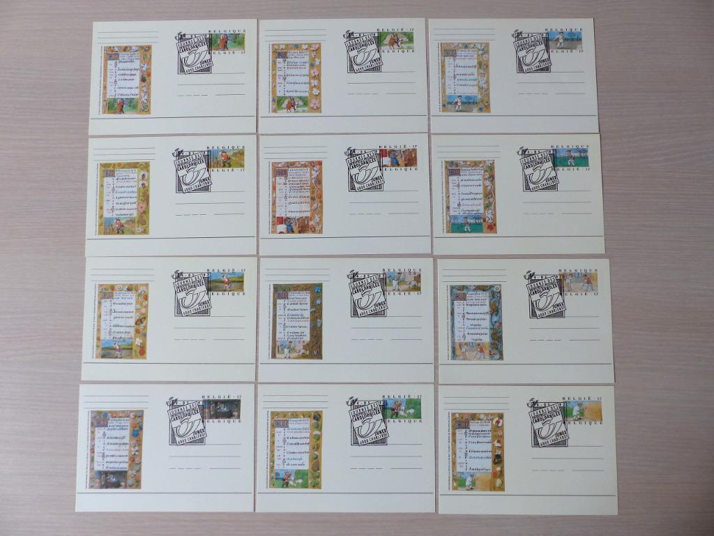 12 Cartes postales CP54/65 - Miniatures 12 mois de l'année, Enlèvement ou Envoi