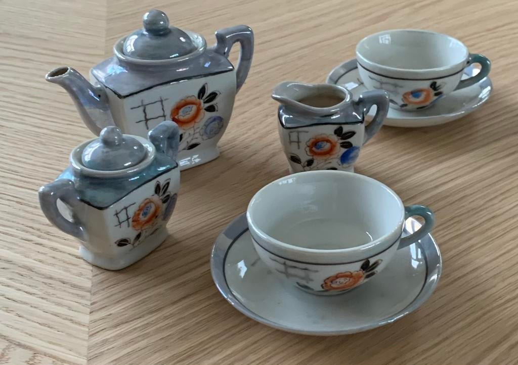 Miniatuur koffieset, Ophalen of Verzenden, Gebruikt, Porselein, Compleet servies