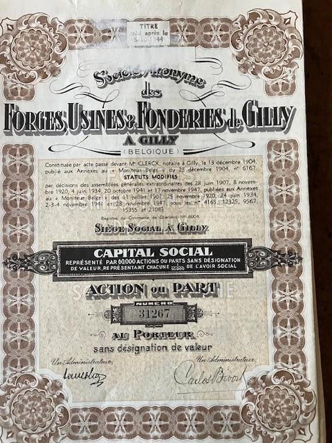 Forges Usines & Fonderies de Gilly, Enlèvement, 1920 à 1950, Action