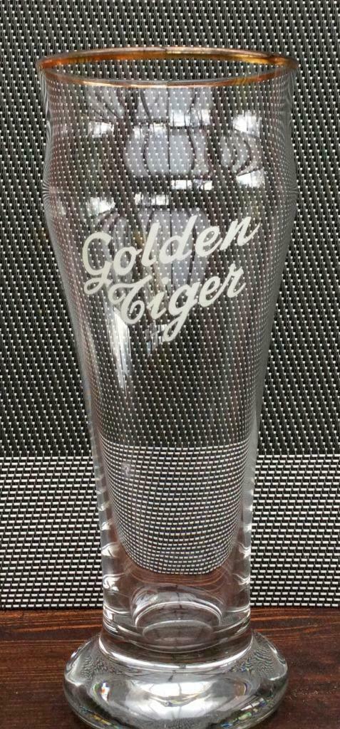 bier brouwerij glas Golden Tiger De Blieck Aalst witte tekst, Enlèvement ou Envoi, Comme neuf, Verre à bière