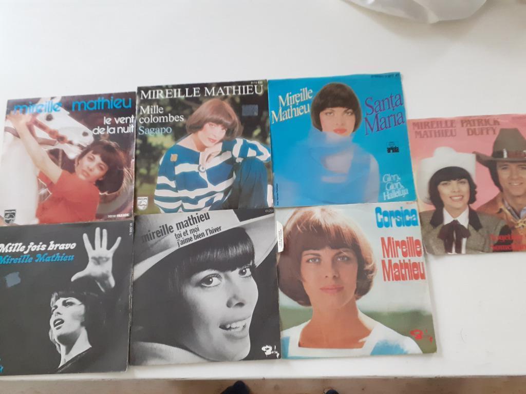 9 singles Vinyl Mireille Mathieu voor 12 €, Ophalen of Verzenden
