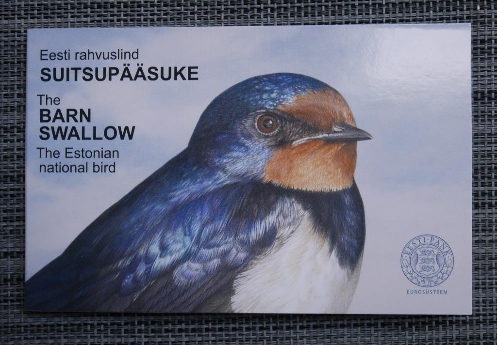 2 euros  Coincard Estonie 2023 Hirondelle Rustique, Enlèvement ou Envoi, Estonie, 2 euros, Série