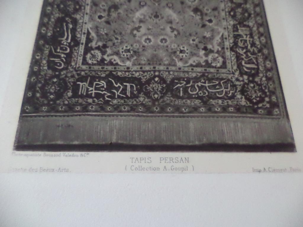 Aquatint Photo Tapis Persan A. Goupil Boussod Valadon & Cie, Antiquités & Art, Enlèvement ou Envoi