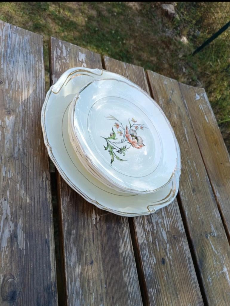 Très beau service assiette + plat vintage modèle Saverne cer, Antiek en Kunst