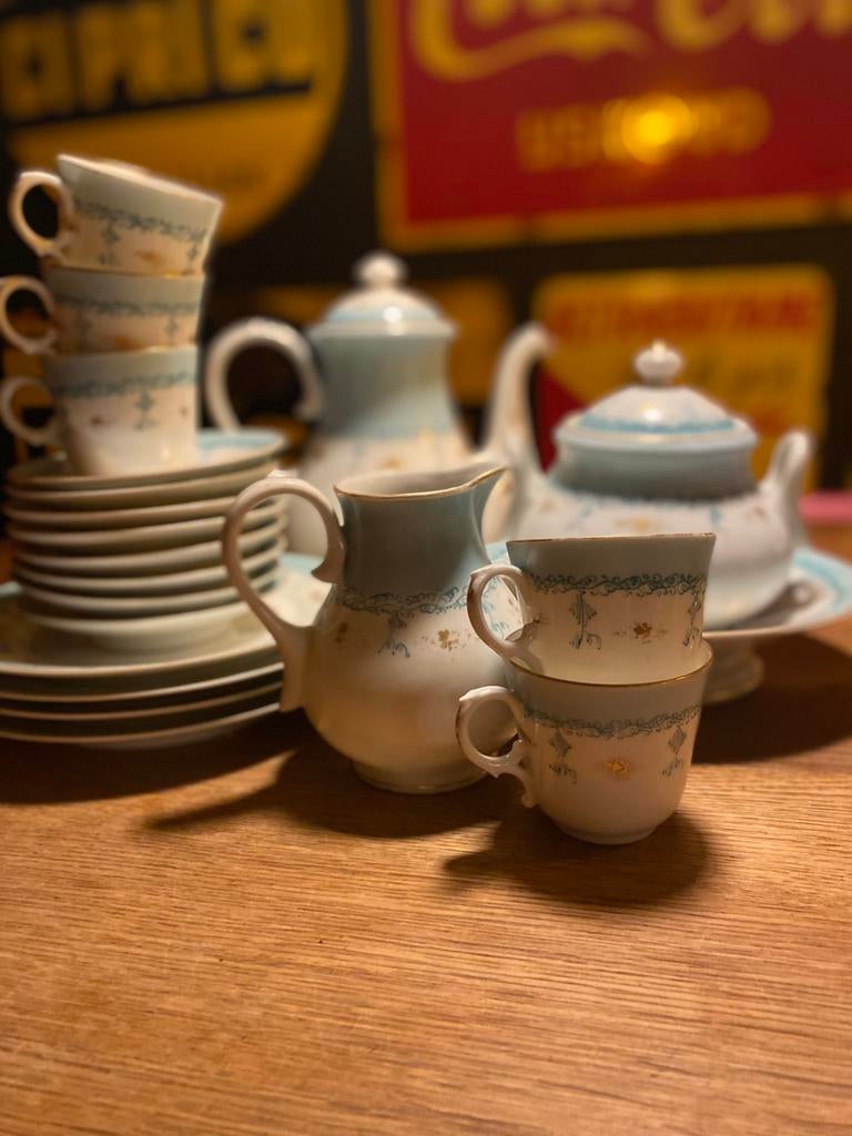 Beau service à café ancien en porcelaine de Bruxelles, Enlèvement ou Envoi