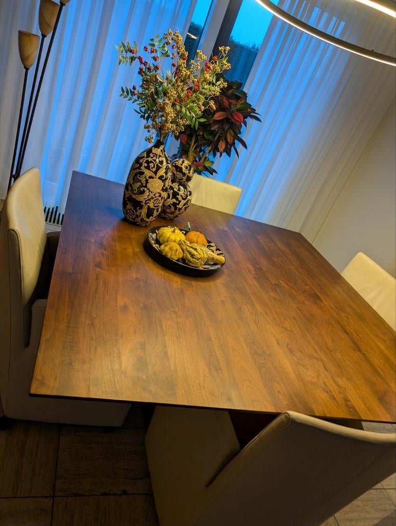 Massief notenhouten tafel, Huis en Inrichting, Tafels | Eettafels, Ophalen