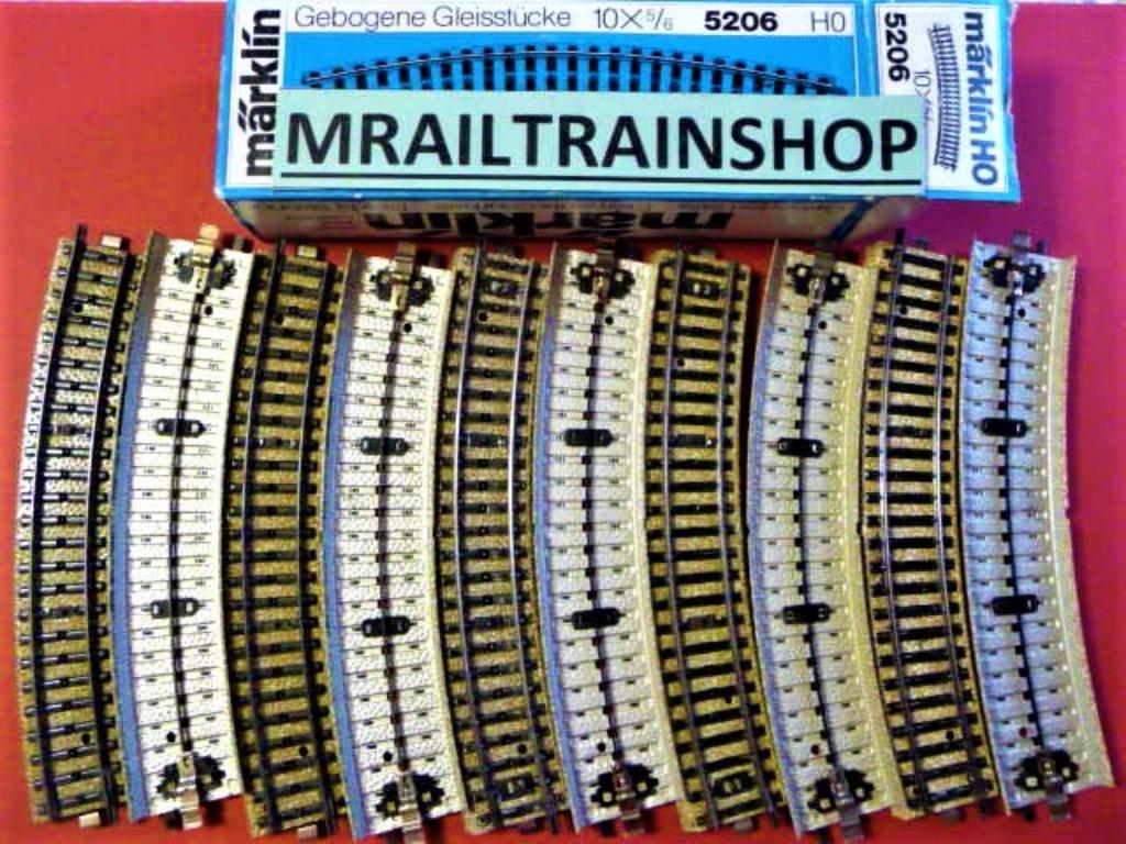 5206 MÄRKLIN HO-10x GEBOGEN RAILS OVP (D2500378), Gebruikt, Marklin, Rails, Ophalen of Verzenden
