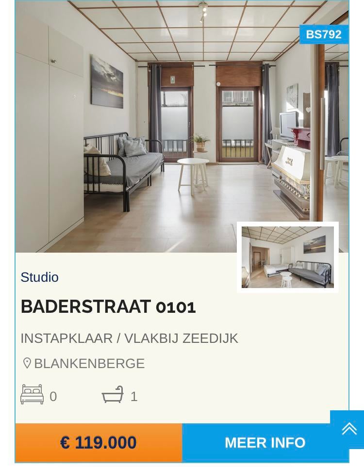 ️❗️Ruim Studio-appartement Blankenberge Direct aan zeedijk ️, Immo