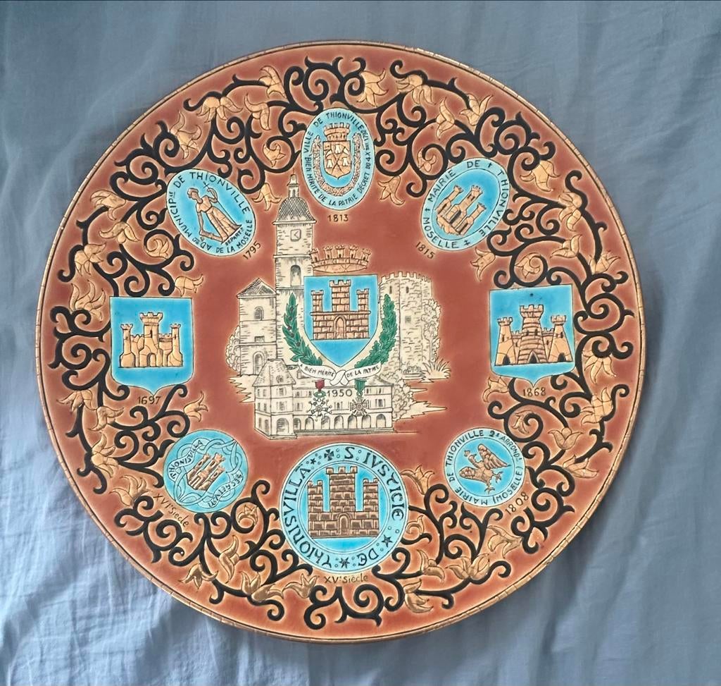 Assiette émaux de Longwy Déco de MP. CHEVALLIER, Enlèvement ou Envoi