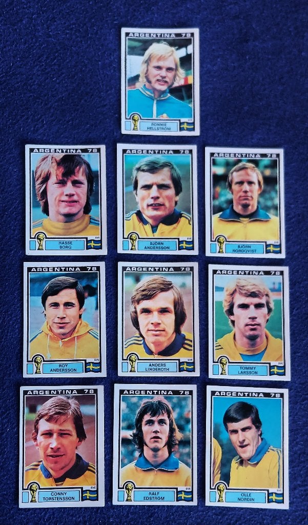 10 versch. Panini stickers voetbal ' WK Arg 1978 - Zweden ', Ophalen of Verzenden, Nieuw, Meerdere stickers