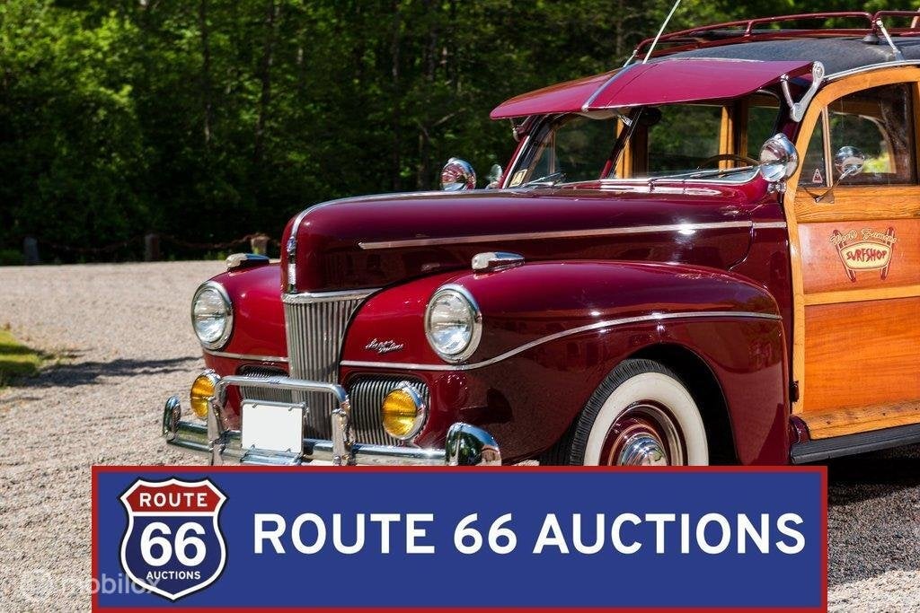 Ford Super De Luxe Station Wagon | 1941 | Route 66 Auctions, Auto's, Zwart, Bedrijf, Handgeschakeld, Overige carrosserie
