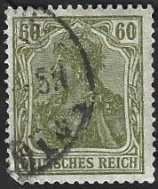 1 Postzegel Duitse Rijk 1920 Germania, Enlèvement ou Envoi, Autres périodes, Affranchi